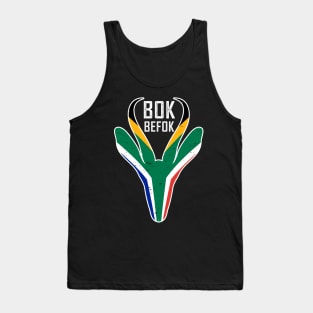 Bokbefok Springbok Face South Africa Flag Tank Top